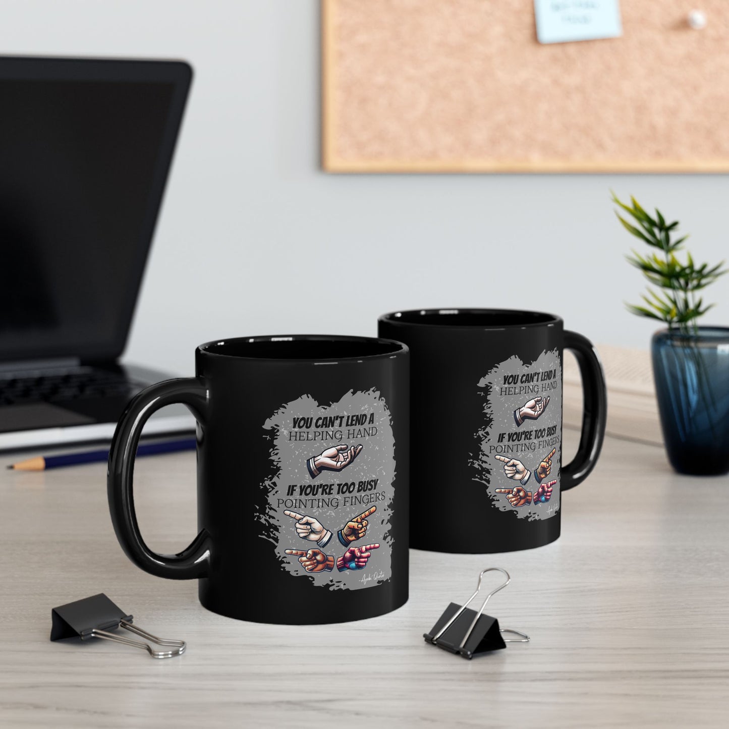 Helping Hand - 11oz Black Mug