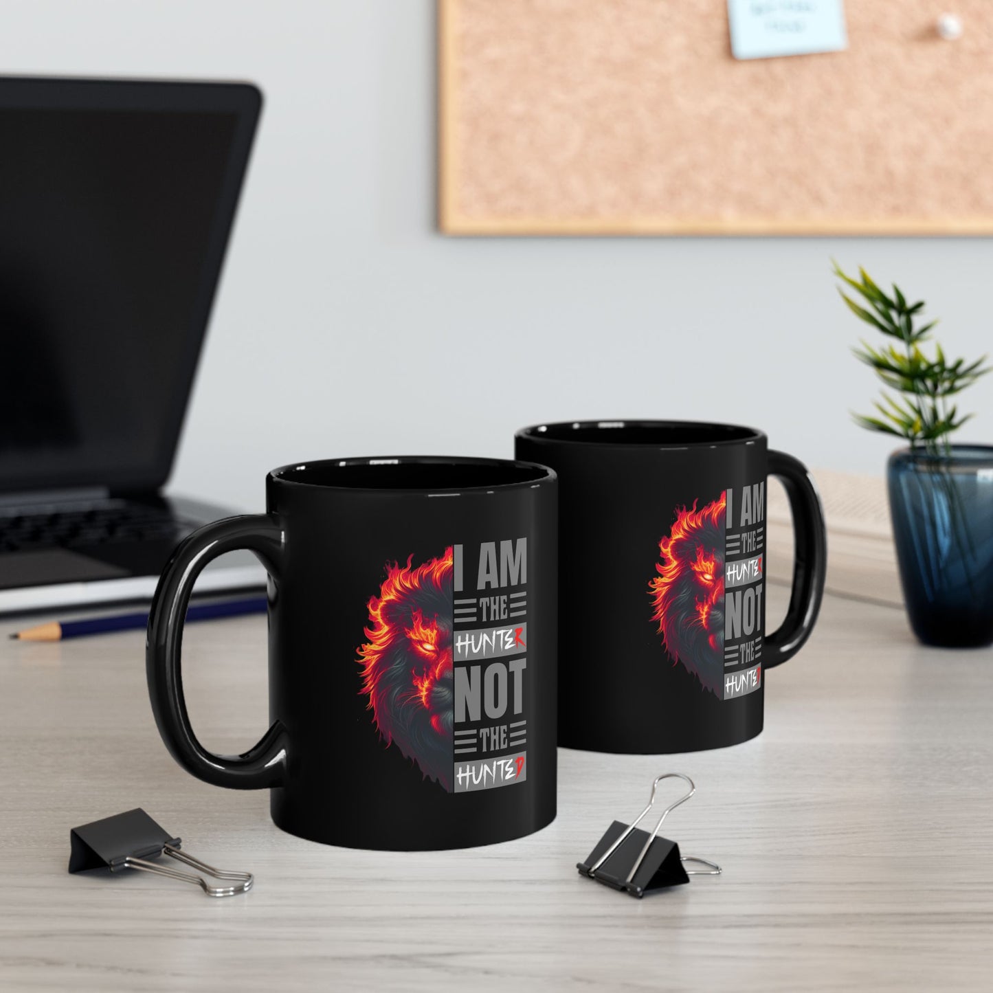 I Am The Hunter (Lion) - 11oz Black Mug
