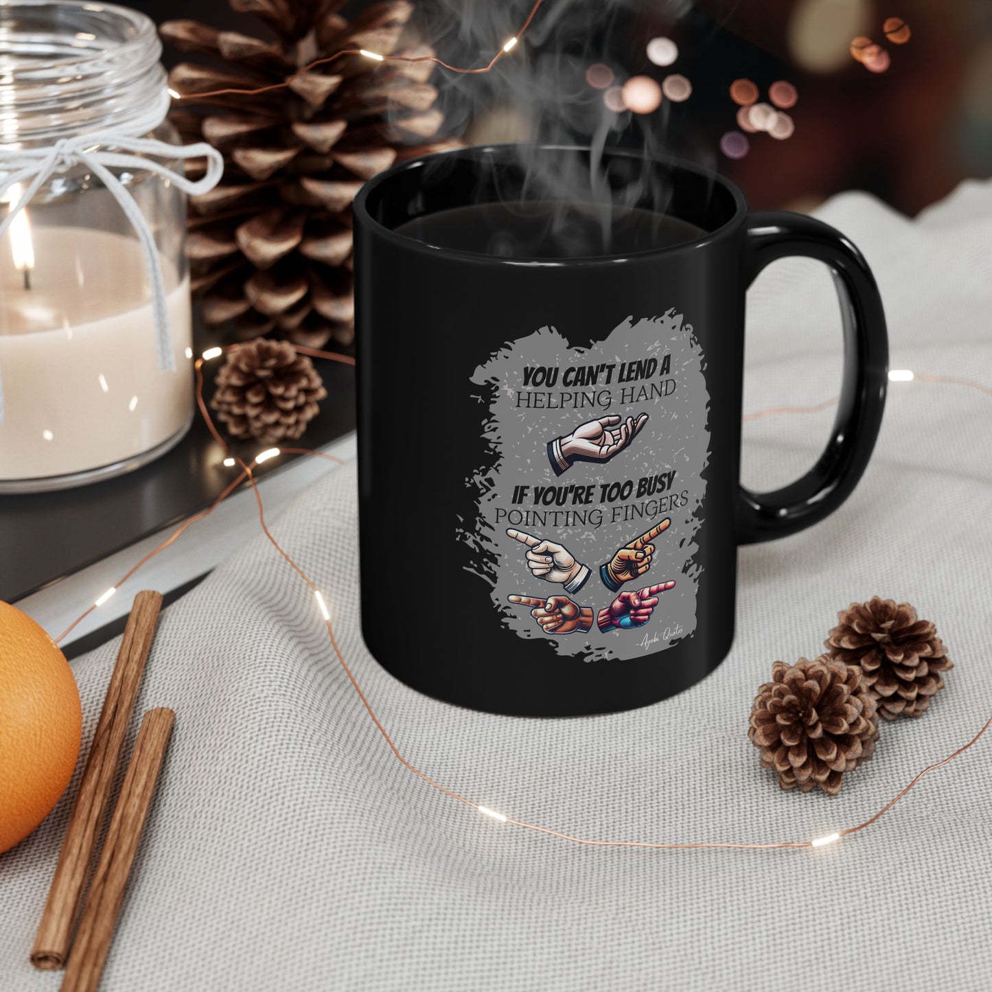 Helping Hand - 11oz Black Mug