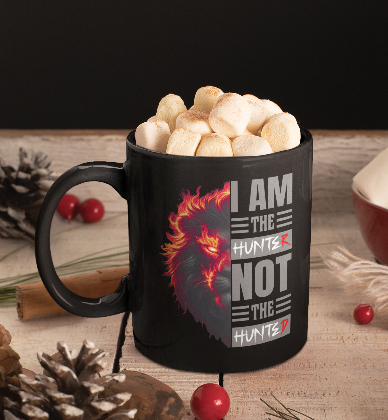 I Am The Hunter (Lion) - 11oz Black Mug